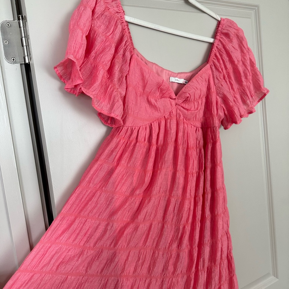 Lush Pink Ruffled Dress